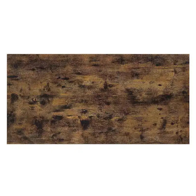 Table basse rustique en chêne de 47 pouces, porte coulissante de style grange, un tiroir