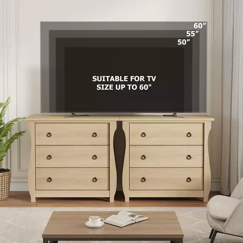 Commode en bois à 3 tiroirs avec poignées métalliques, armoire de rangement moderne pour chambre à coucher, salon, entrée