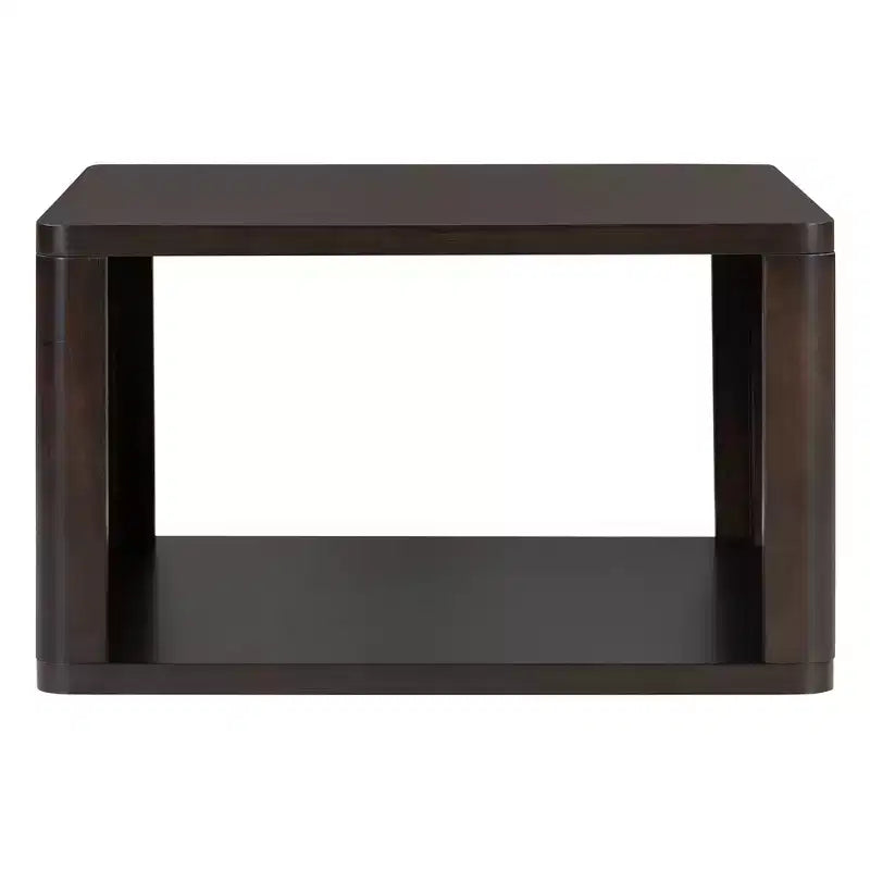 Table basse carrée en bois avec rangement, table centrale à 2 niveaux, table d'appoint avec compartiment de rangement semi-ouvert pour salon