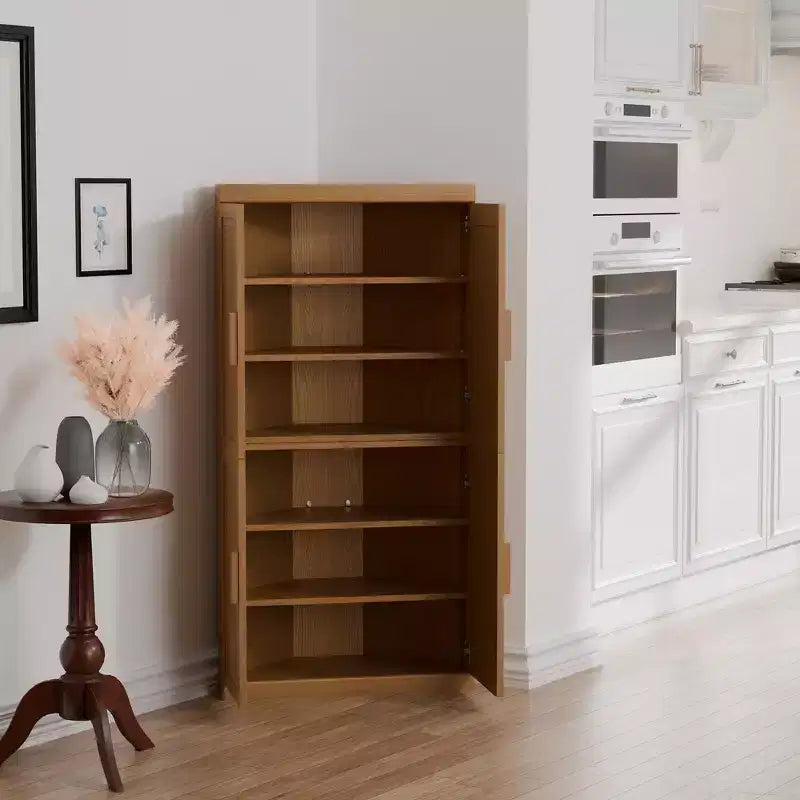 Meuble d'angle de rangement moderne en bois massif à 4 portes Rangement efficace pour coin de maison/salon Beige 2 pièces