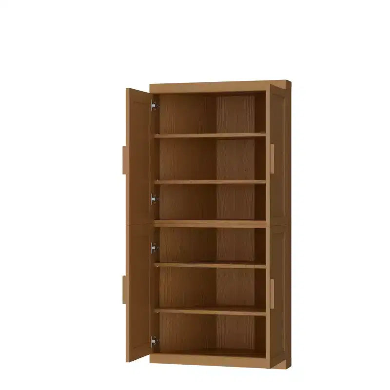 Meuble d'angle de rangement moderne en bois massif à 4 portes Rangement efficace pour coin de maison/salon Beige 2 pièces