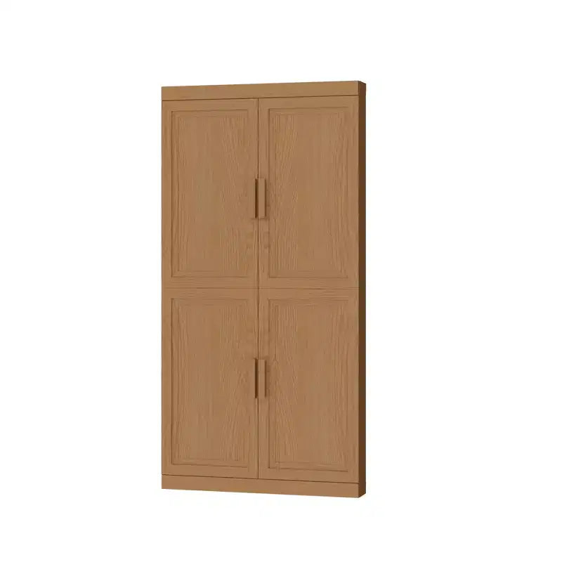 Meuble d'angle de rangement moderne en bois massif à 4 portes Rangement efficace pour coin de maison/salon Beige 2 pièces