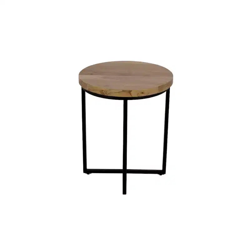 Table d'appoint ronde moderne en bois massif de 20 pouces