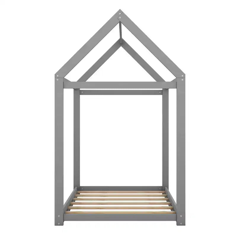 Lit de maison en bois pour enfants avec toit – Montage facile, pas besoin de sommier tapissier