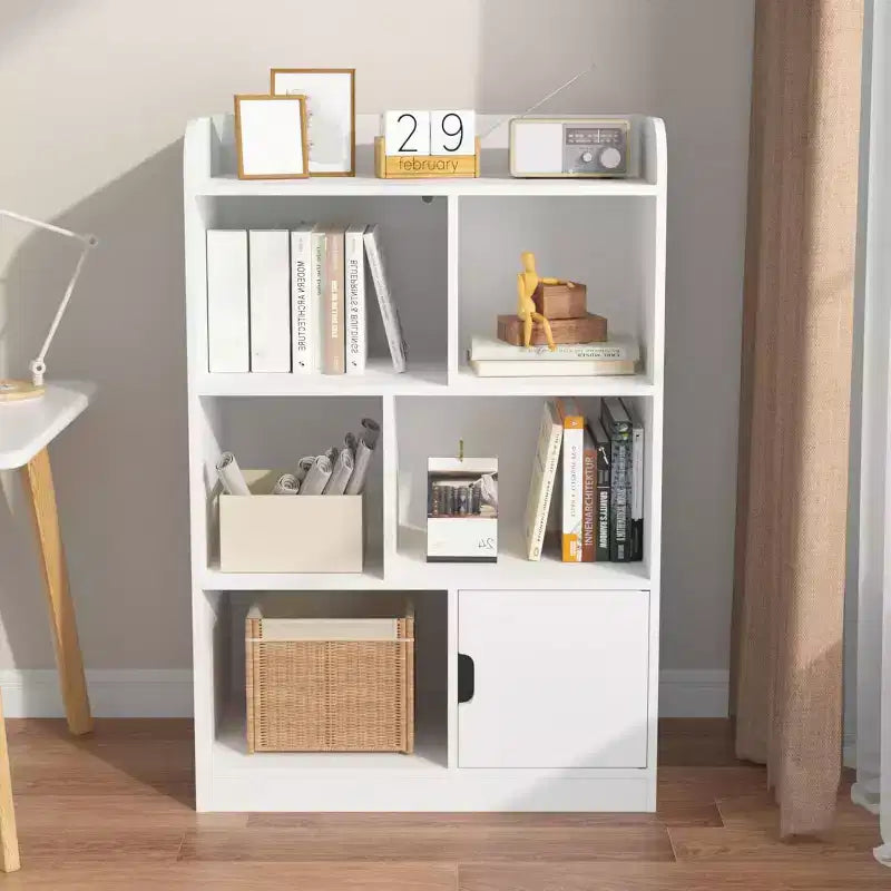 Bibliothèque 6 cubes, étagère pour enfants, étagère autonome à 3 niveaux, organisateur de rangement multifonctionnel pour chambre d'enfant, chambre à coucher, bureau, salon