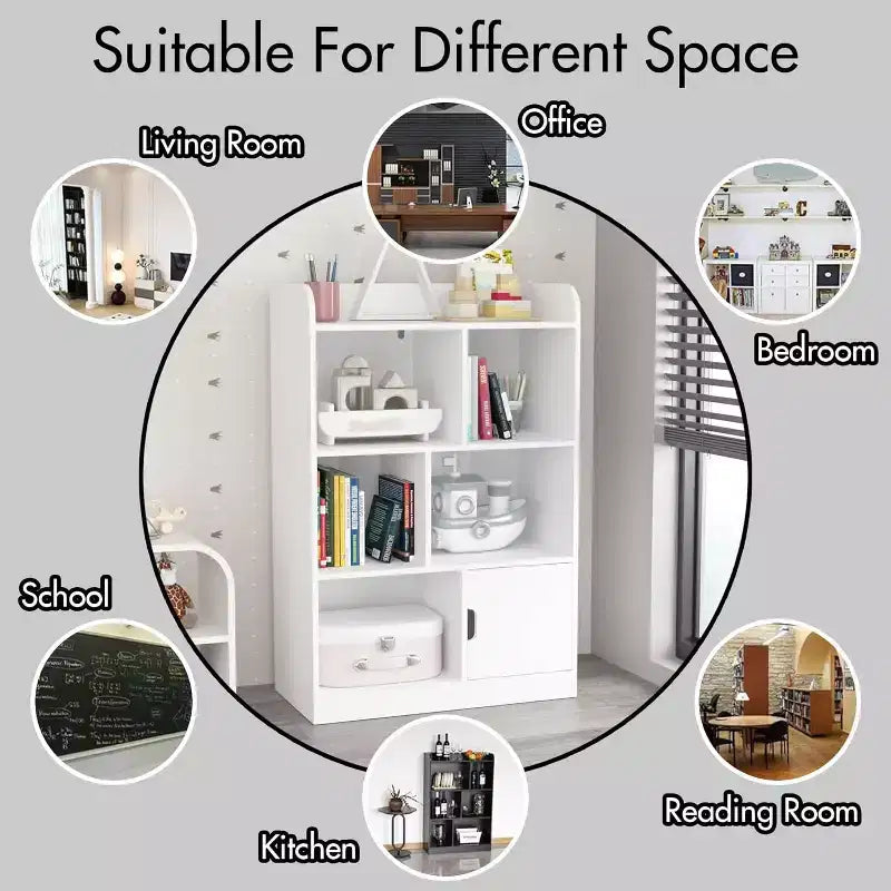 Bibliothèque 6 cubes, étagère pour enfants, étagère autonome à 3 niveaux, organisateur de rangement multifonctionnel pour chambre d'enfant, chambre à coucher, bureau, salon