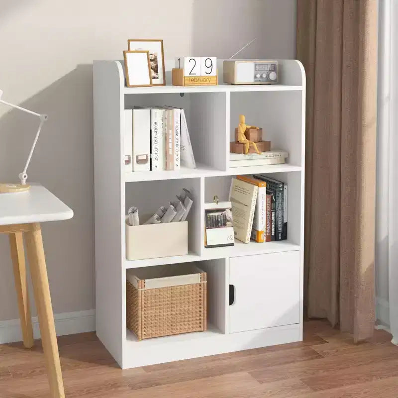 Bibliothèque 6 cubes, étagère pour enfants, étagère autonome à 3 niveaux, organisateur de rangement multifonctionnel pour chambre d'enfant, chambre à coucher, bureau, salon