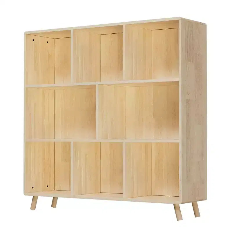 Meuble de rangement en pin à 8 compartiments, organisateur à étagères fixes de 44L x 44H pour livres/jouets/décoration intérieure, bibliothèque moderne en bois