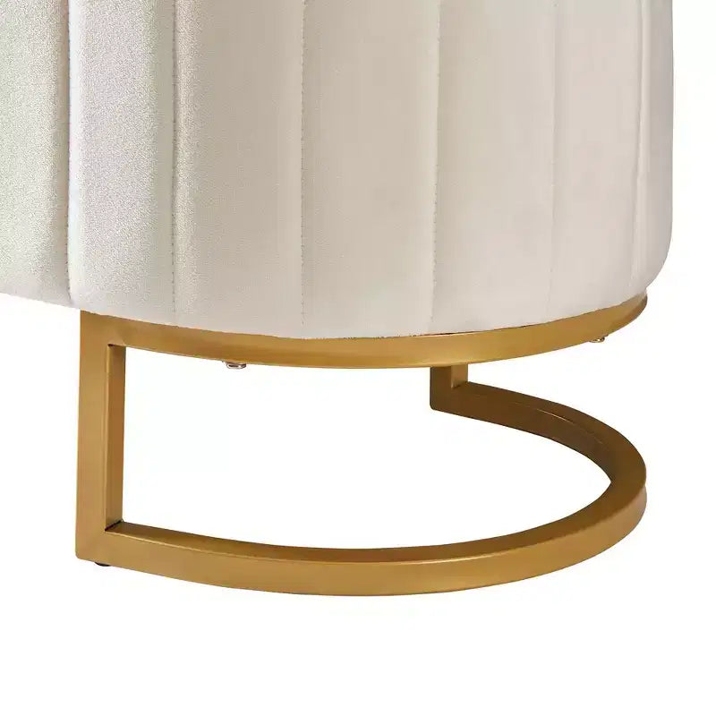 Banc de rangement élégant rembourré avec capitonnage, banc d'entrée avec pieds en métal, banc de bout de lit facile à assembler pour chambre à coucher