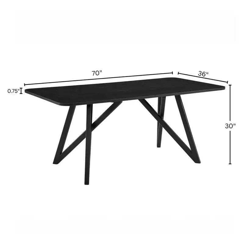 Table à manger de 178 cm, pieds croisés type trépied