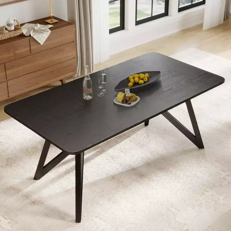 Table à manger de 178 cm, pieds croisés type trépied
