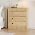 3 Drawer Dresser for Bedroom, 31.5 Wide Fluted Chest of Drawers, Modern Wooden Nightstand Storage Cabinet for Kids Room, Hallway, Living Room