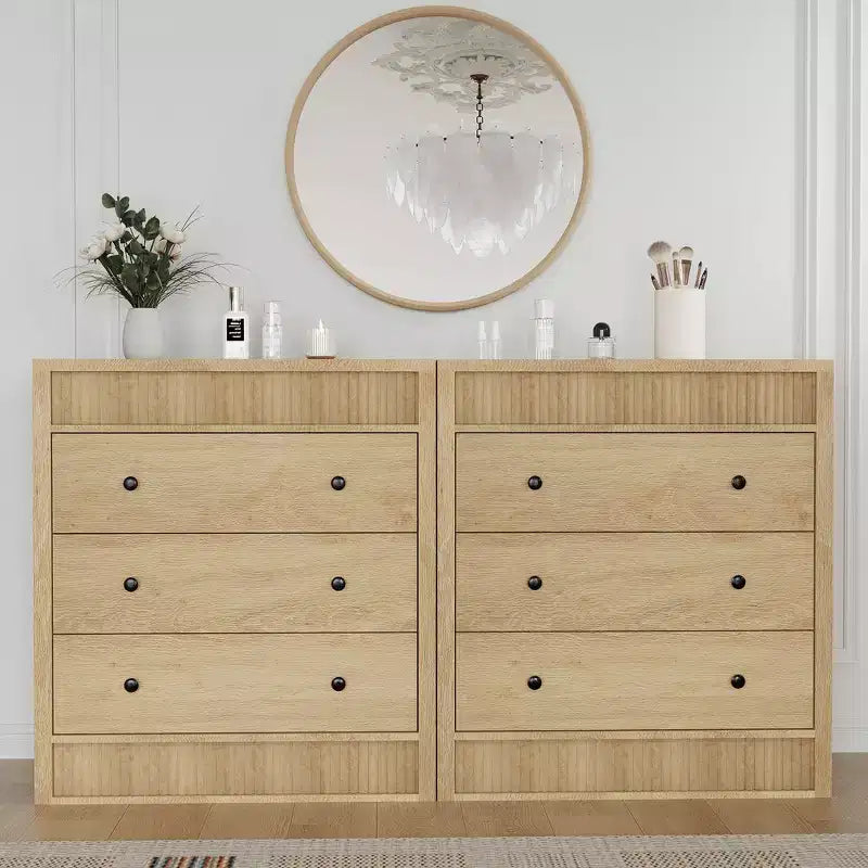 Commode à 3 tiroirs pour chambre à coucher, commode cannelée de 80 cm de large, table de chevet moderne en bois pour chambre d'enfants, couloir, salon