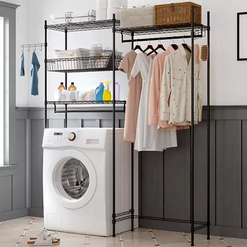 Étagères au-dessus de la laveuse et de la sécheuse, séchoir à linge pour buanderie, étagère de rangement et organisateur, étagères et panier en fil métallique à hauteur réglable