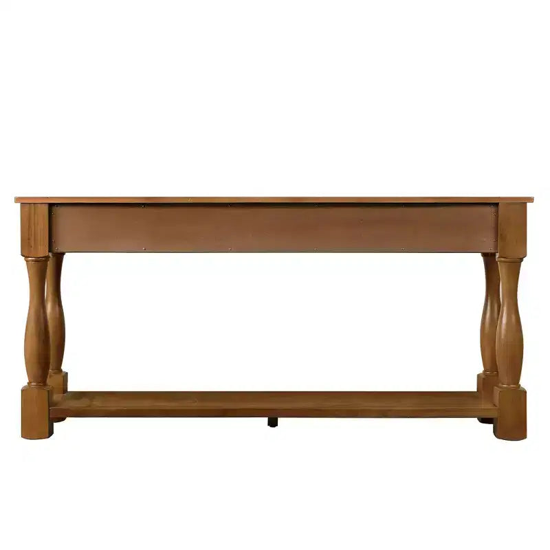 Table console en bois de 63 pouces, table de canapé d'entrée en bois massif avec 3 tiroirs pour couloir et salon