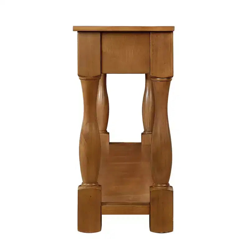 Table console en bois de 63 pouces, table de canapé d'entrée en bois massif avec 3 tiroirs pour couloir et salon