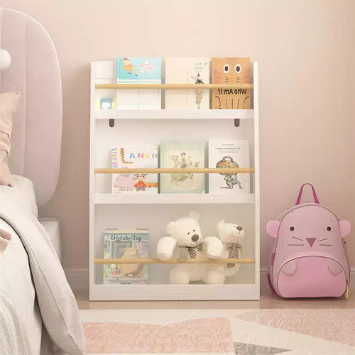 3 Tier Kids Bookshelf, Baby Book Rack Storage Organizer for Playroom Bedroom Nursery