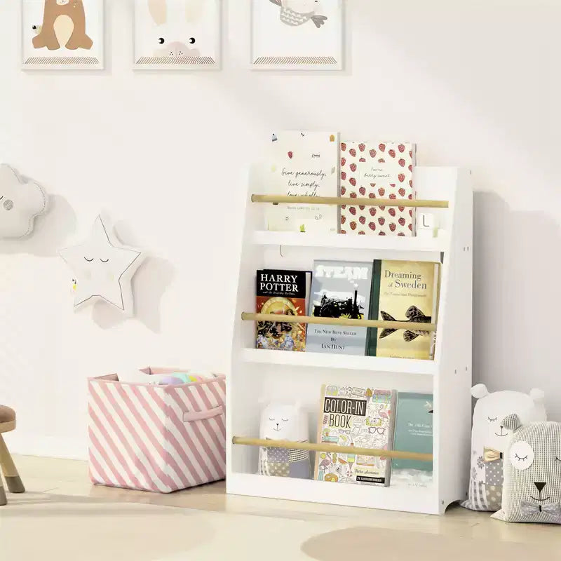 Bibliothèque pour enfants à 3 niveaux, étagère de rangement pour livres de bébé pour salle de jeux, chambre d'enfant