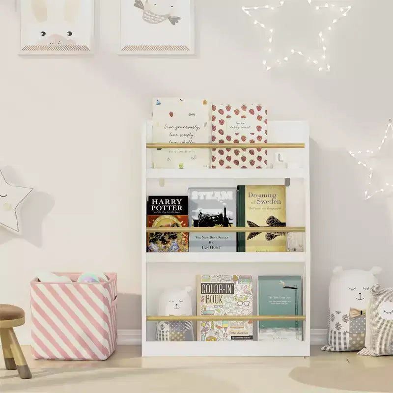 Bibliothèque pour enfants à 3 niveaux, étagère de rangement pour livres de bébé pour salle de jeux, chambre d'enfant