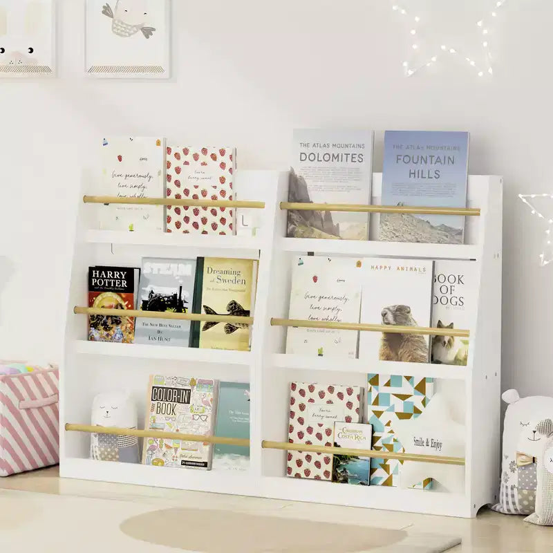 Bibliothèque pour enfants à 3 niveaux, étagère de rangement pour livres de bébé pour salle de jeux, chambre d'enfant