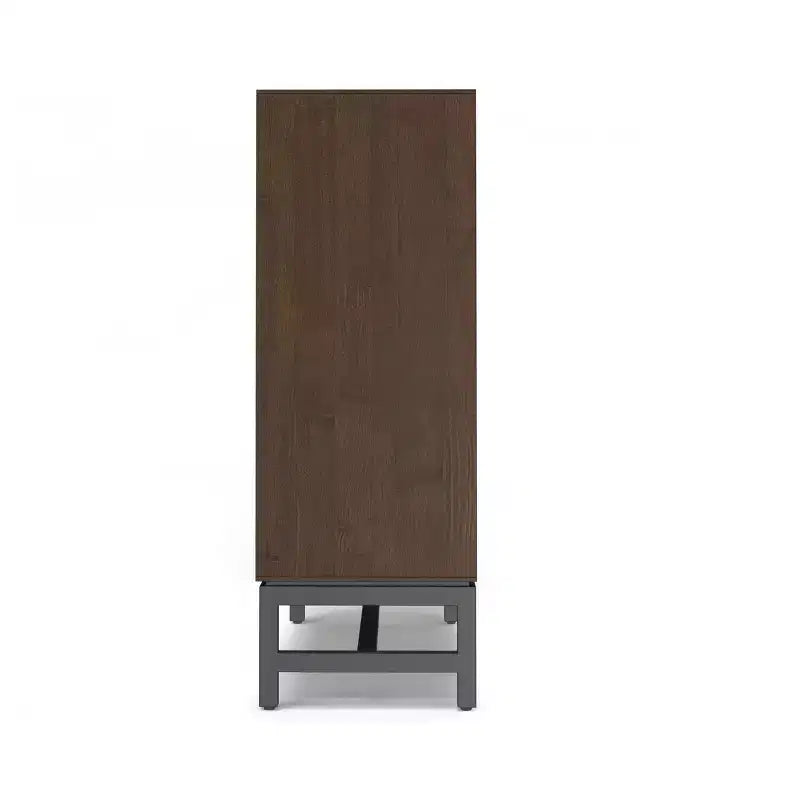 Meuble de rangement pour entrée, moderne et industriel, en bois massif Devlin, largeur 91 cm
