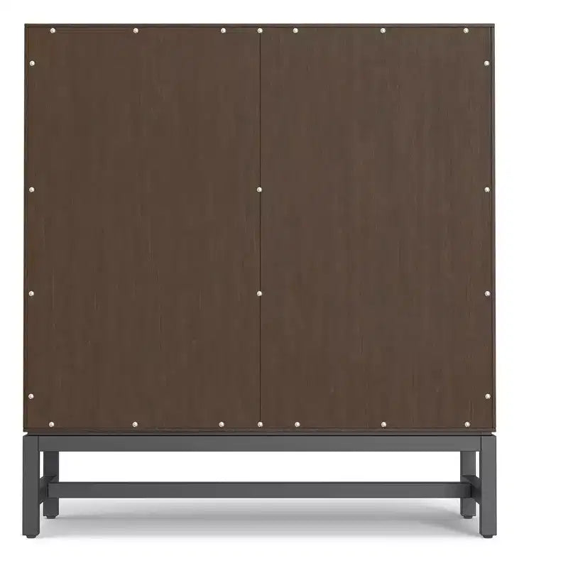 Meuble de rangement pour entrée, moderne et industriel, en bois massif Devlin, largeur 91 cm