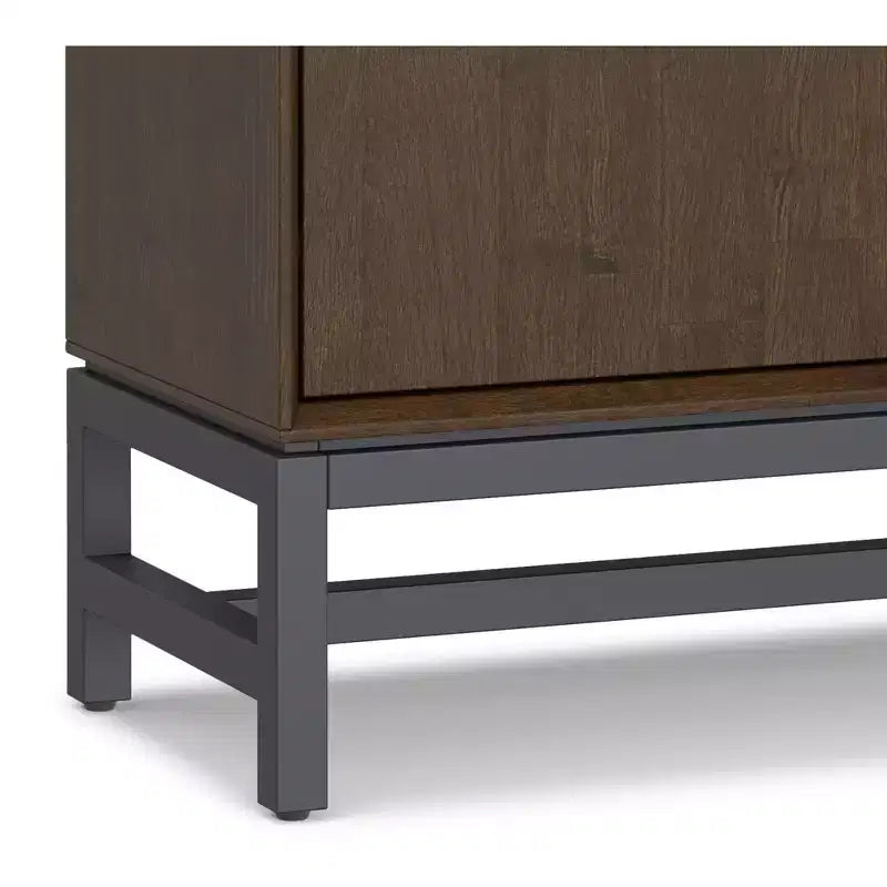 Meuble de rangement pour entrée, moderne et industriel, en bois massif Devlin, largeur 91 cm