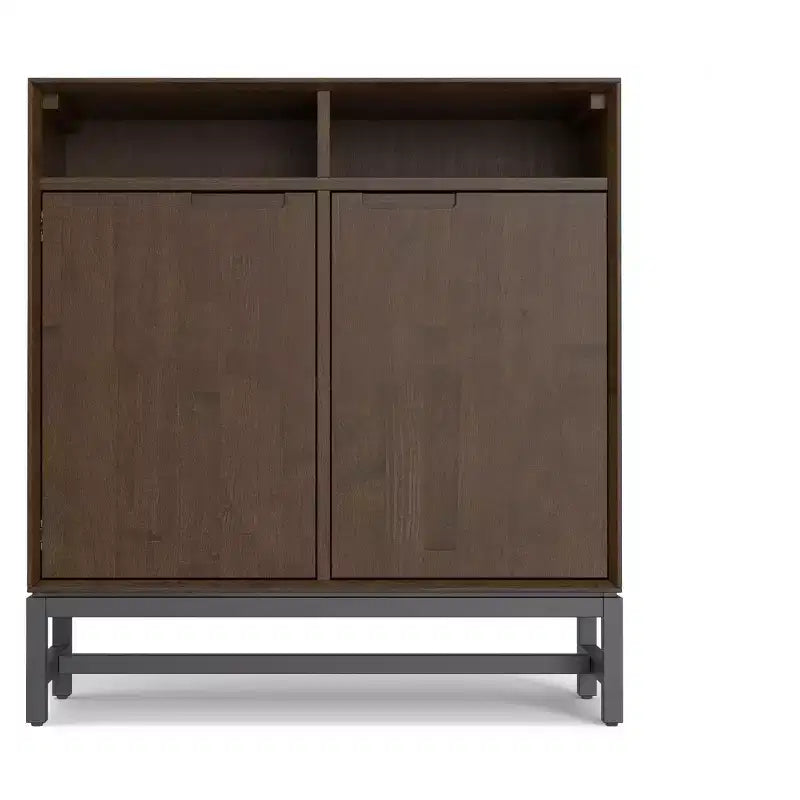 Meuble de rangement pour entrée, moderne et industriel, en bois massif Devlin, largeur 91 cm