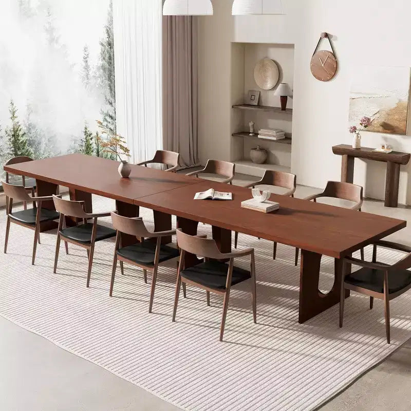 Table à manger rectangulaire de 70 po pour 6 à 8 personnes - Table de cuisine longue moderne avec pieds de piédestal robustes, Grande table à dîner