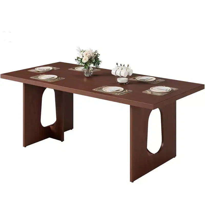 Table à manger rectangulaire de 70 po pour 6 à 8 personnes - Table de cuisine longue moderne avec pieds de piédestal robustes, Grande table à dîner