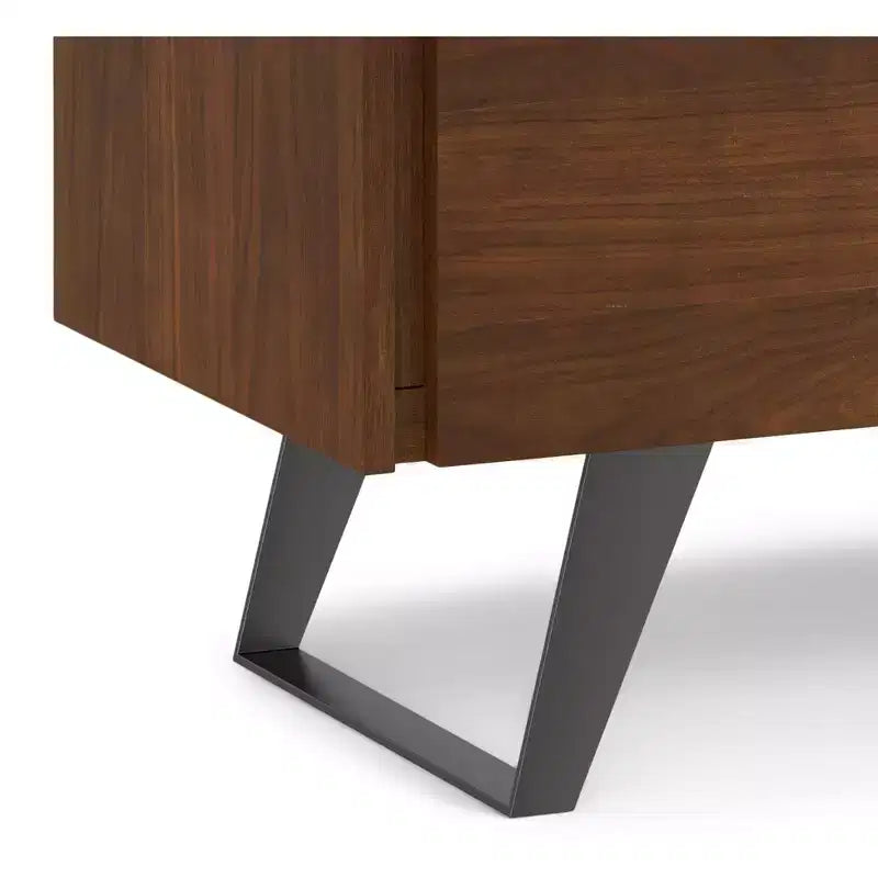 Meuble de rangement moyen Mitchell, 99 cm de large, en bois massif, style industriel moderne