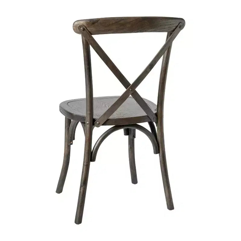 Chaise de bistrot en bois empilable à dossier croisé