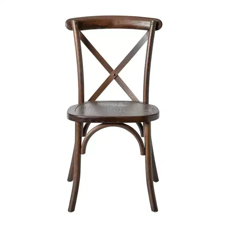 Chaise de bistrot en bois empilable à dossier croisé