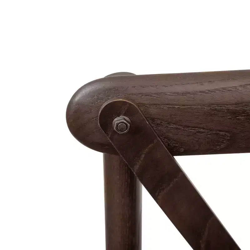 Chaise de bistrot en bois empilable à dossier croisé