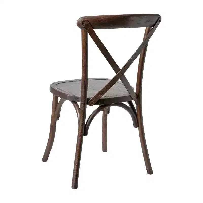 Chaise de bistrot en bois empilable à dossier croisé
