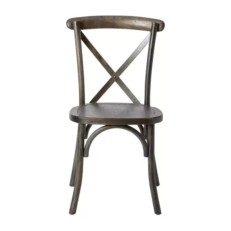 Chaise de bistrot en bois empilable à dossier croisé