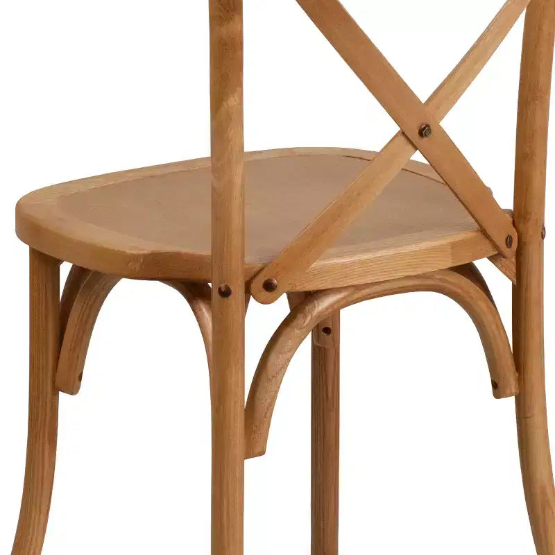 Chaise de bistrot en bois empilable à dossier croisé