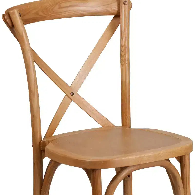 Chaise de bistrot en bois empilable à dossier croisé