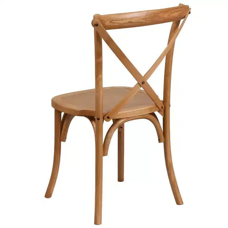 Chaise de bistrot en bois empilable à dossier croisé