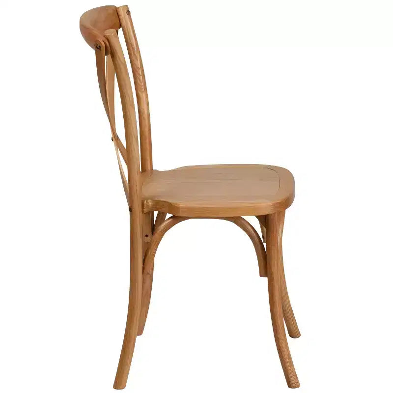 Chaise de bistrot en bois empilable à dossier croisé