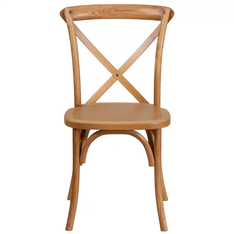 Chaise de bistrot en bois empilable à dossier croisé