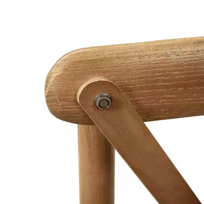 Chaise de bistrot en bois empilable à dossier croisé