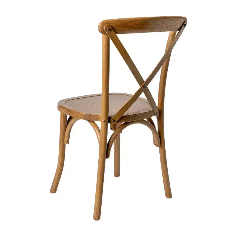 Chaise de bistrot en bois empilable à dossier croisé