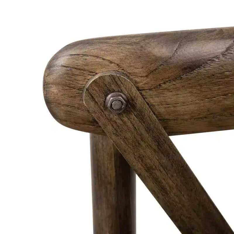 Chaise de bistrot en bois empilable à dossier croisé