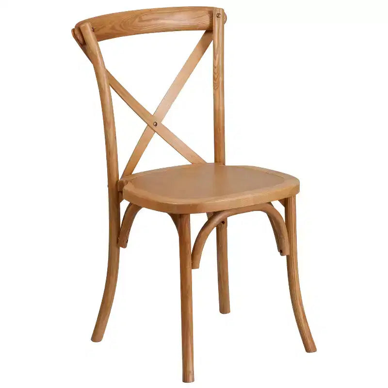 Chaise de bistrot en bois empilable à dossier croisé