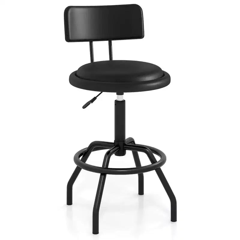Costway 360 Swivel Counter Height Barstool with Padded Seat & Back Footrest Metal Frame