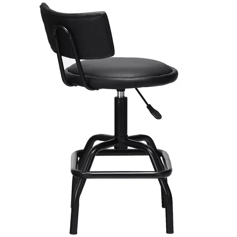 Tabouret de bar pivotant à 360° à hauteur de comptoir, avec siège et dossier rembourrés, repose-pieds et structure en métal