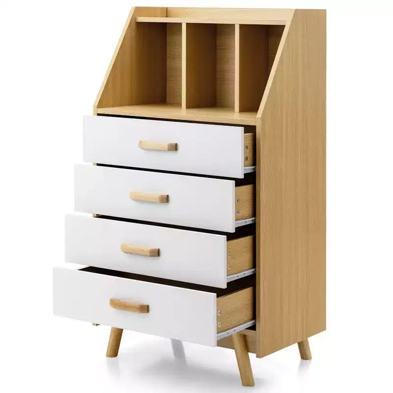 Commode de rangement à 3 tiroirs, meuble de rangement à 4 tiroirs avec plateau