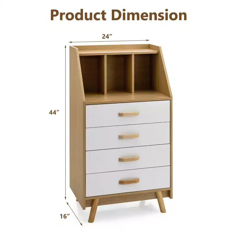 Commode de rangement à 3 tiroirs, meuble de rangement à 4 tiroirs avec plateau