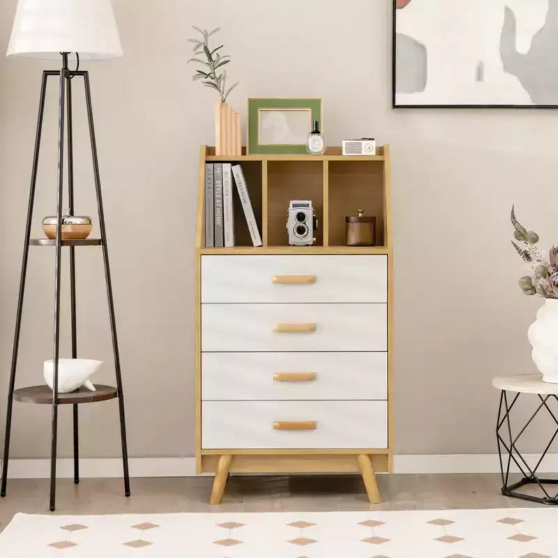 Commode de rangement à 3 tiroirs, meuble de rangement à 4 tiroirs avec plateau